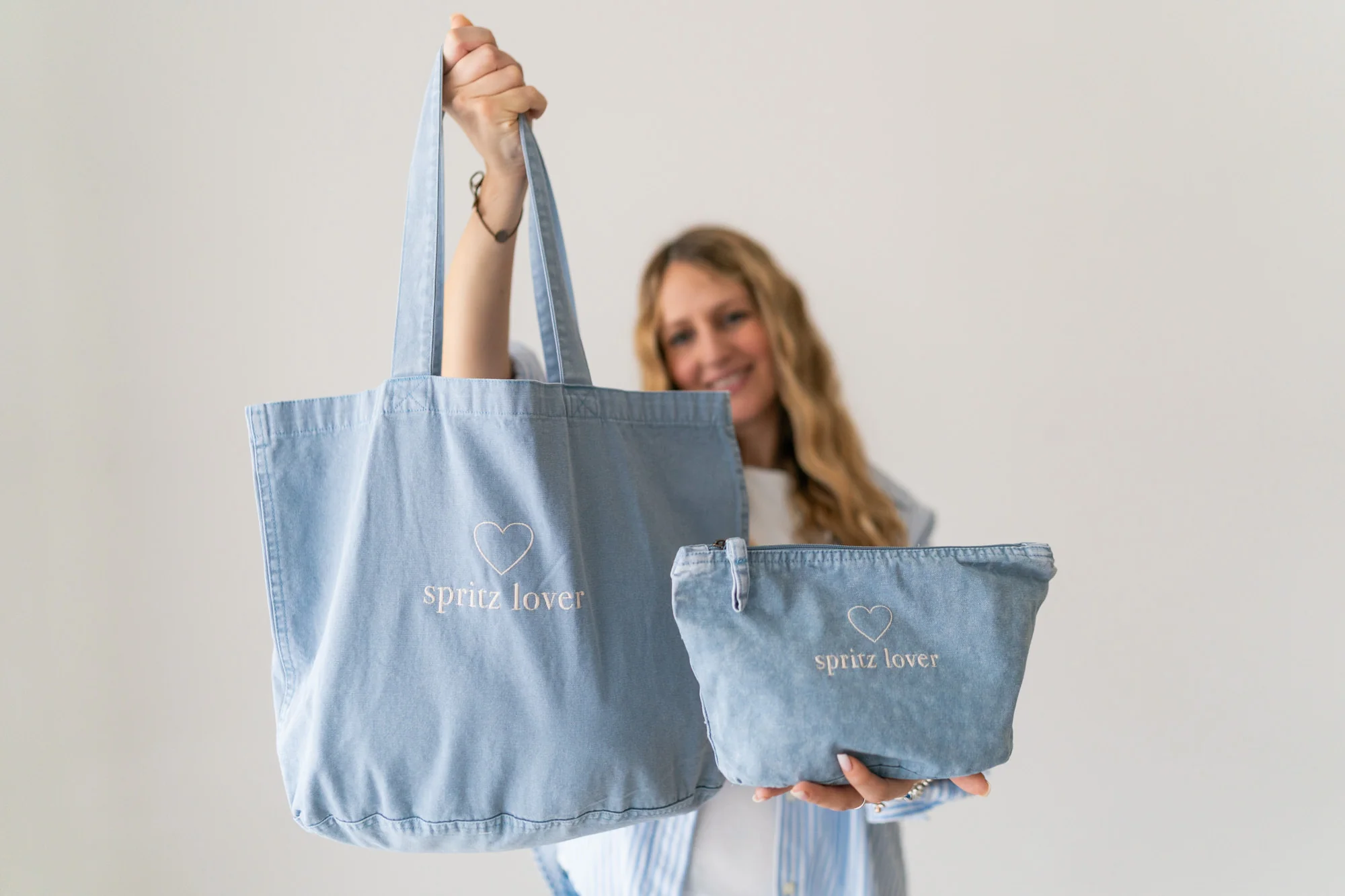 Borsa + Pochette Mare "Cinque Terre" con ricamo personalizzato - immagine 3