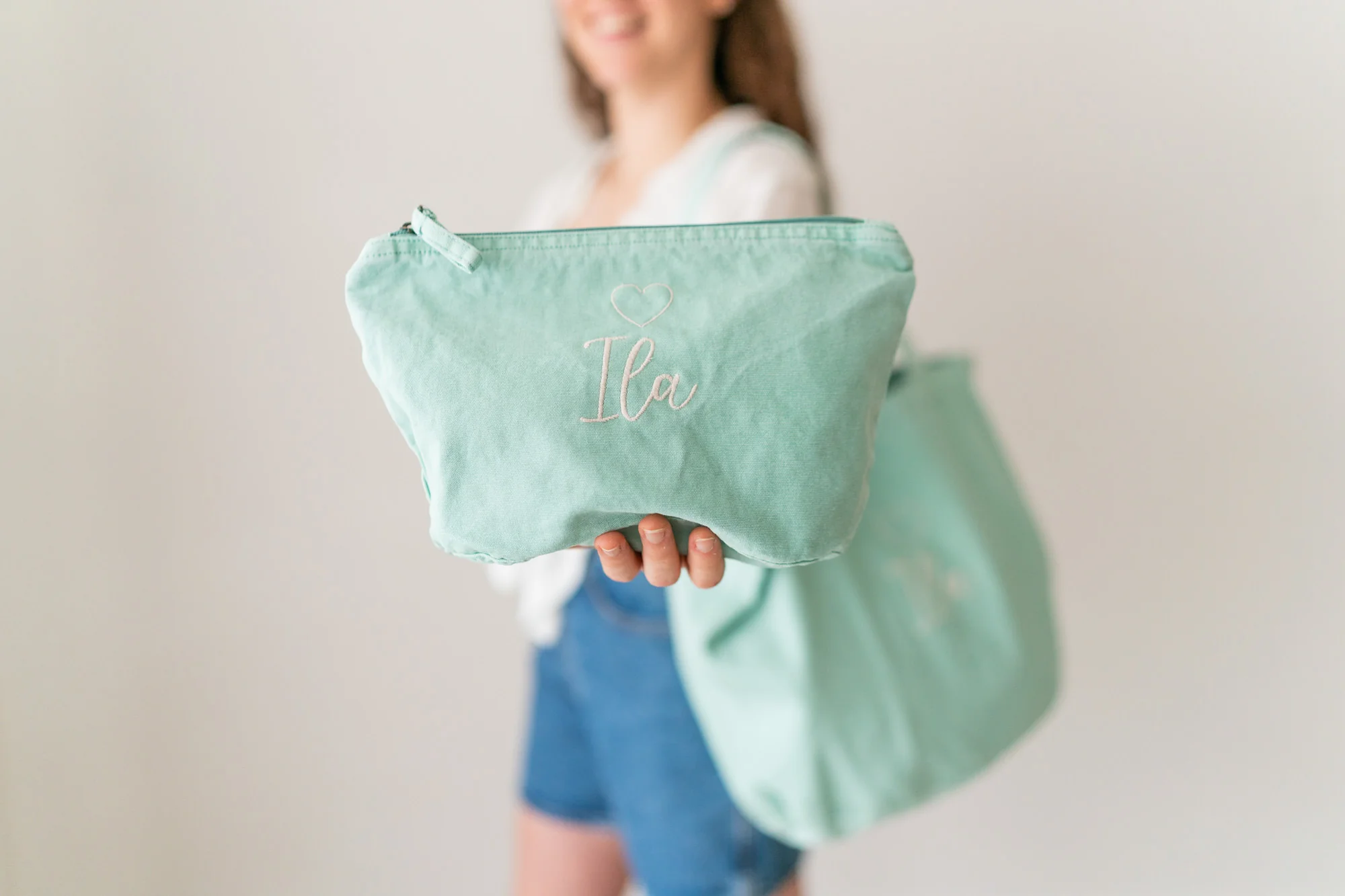 Borsa + Pochette Mare "Cinque Terre" con ricamo personalizzato - immagine 9