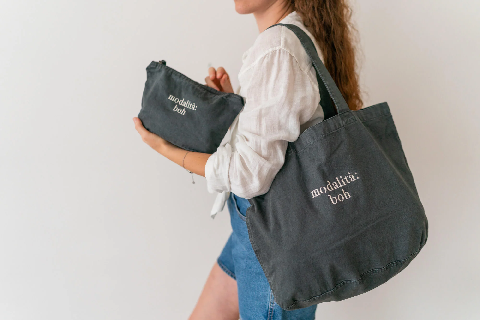 Borsa + Pochette Mare "Cinque Terre" con ricamo personalizzato - immagine 7