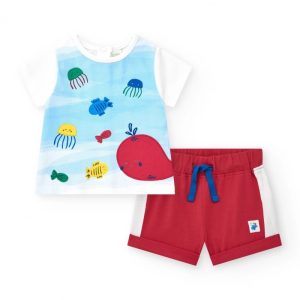 COMPLETO 2 PZ T-SHIRT STAMPA PESCI E BERMUDA – TUC TUC