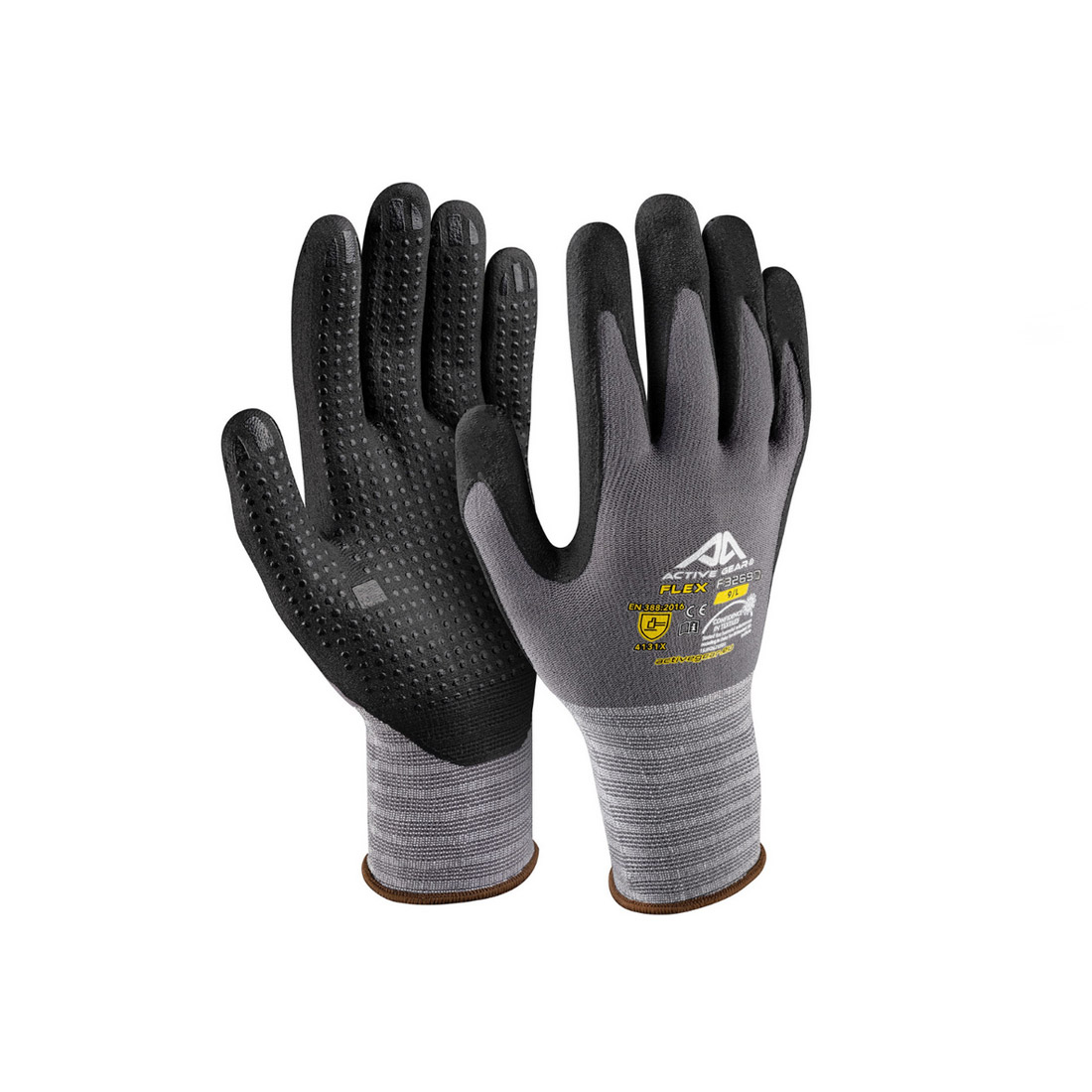 Guanti Active Flex F3260D nylon/spandex nitrile nero schiumato puntinato 12 paia - immagine 2
