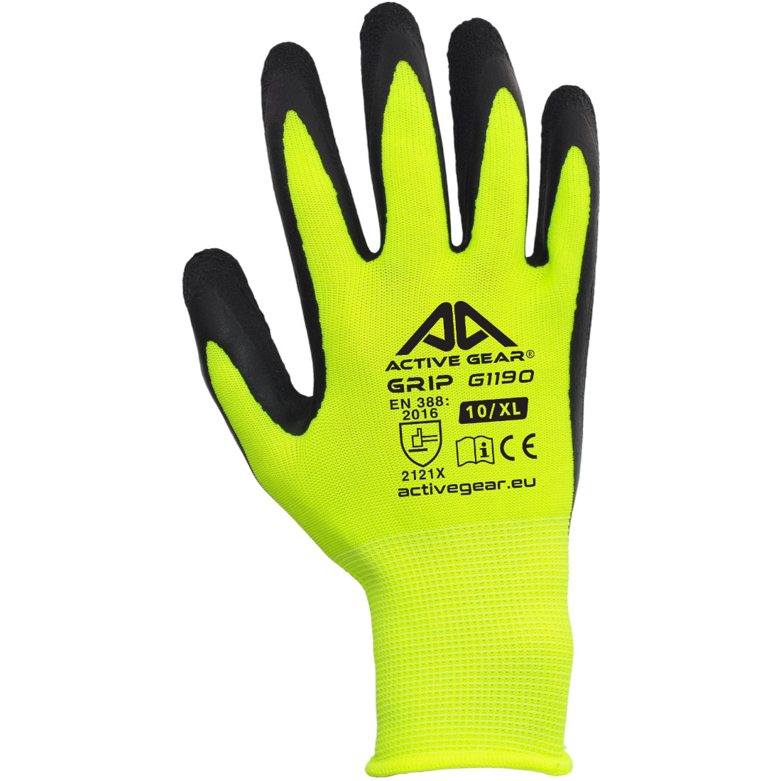 Guanti Active Grip G1190 poliestere / schiuma di lattice Nero Giallo 12 paia - immagine 3
