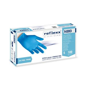 Guanti monouso in nitrile Reflexx N80B 100 pz.