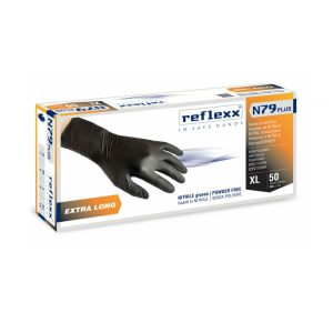 Guanti monouso in nitrile Reflexx N79P extra lunghi 50 pz.
