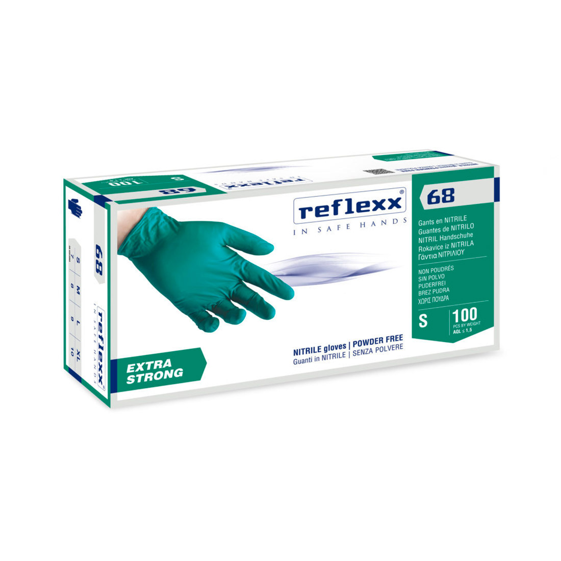 Guanti monouso in nitrile Reflexx 68 100 pz. - immagine 2