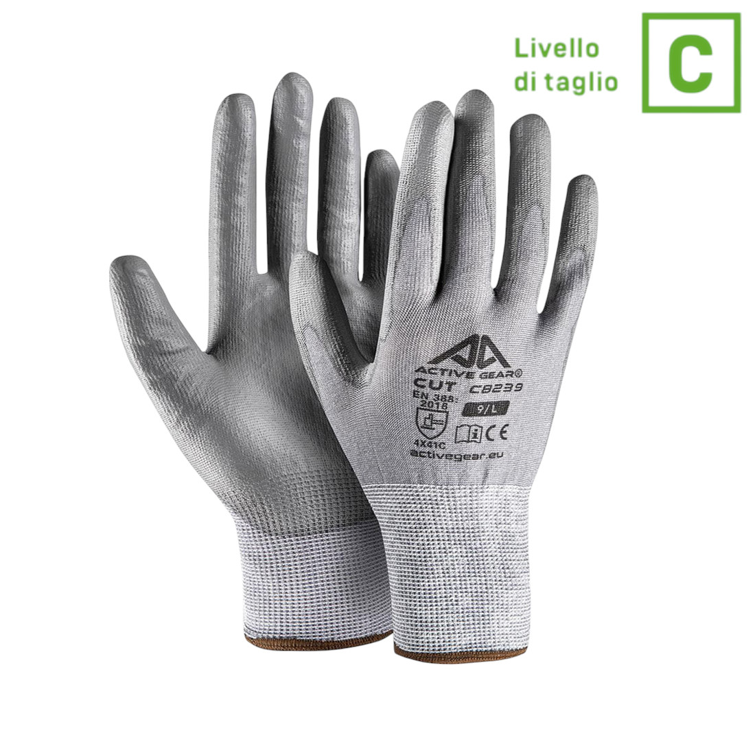 Guanti Active Cut C8240 Antitaglio C in poliuretano Grigio | 1 paio - immagine 2