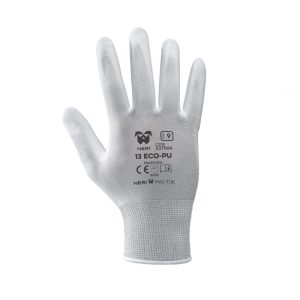 Guanti Neri eco-pu in filo continuo 100% poliestere / poliuretano Bianchi 12 paia