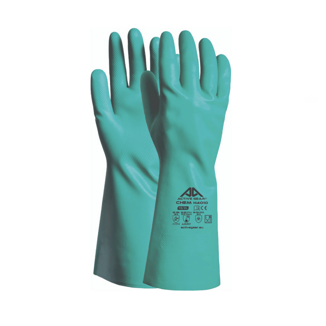 Guanti Active Chem H4010 riutilizzabili in nitrile a protezione chimica Verdi