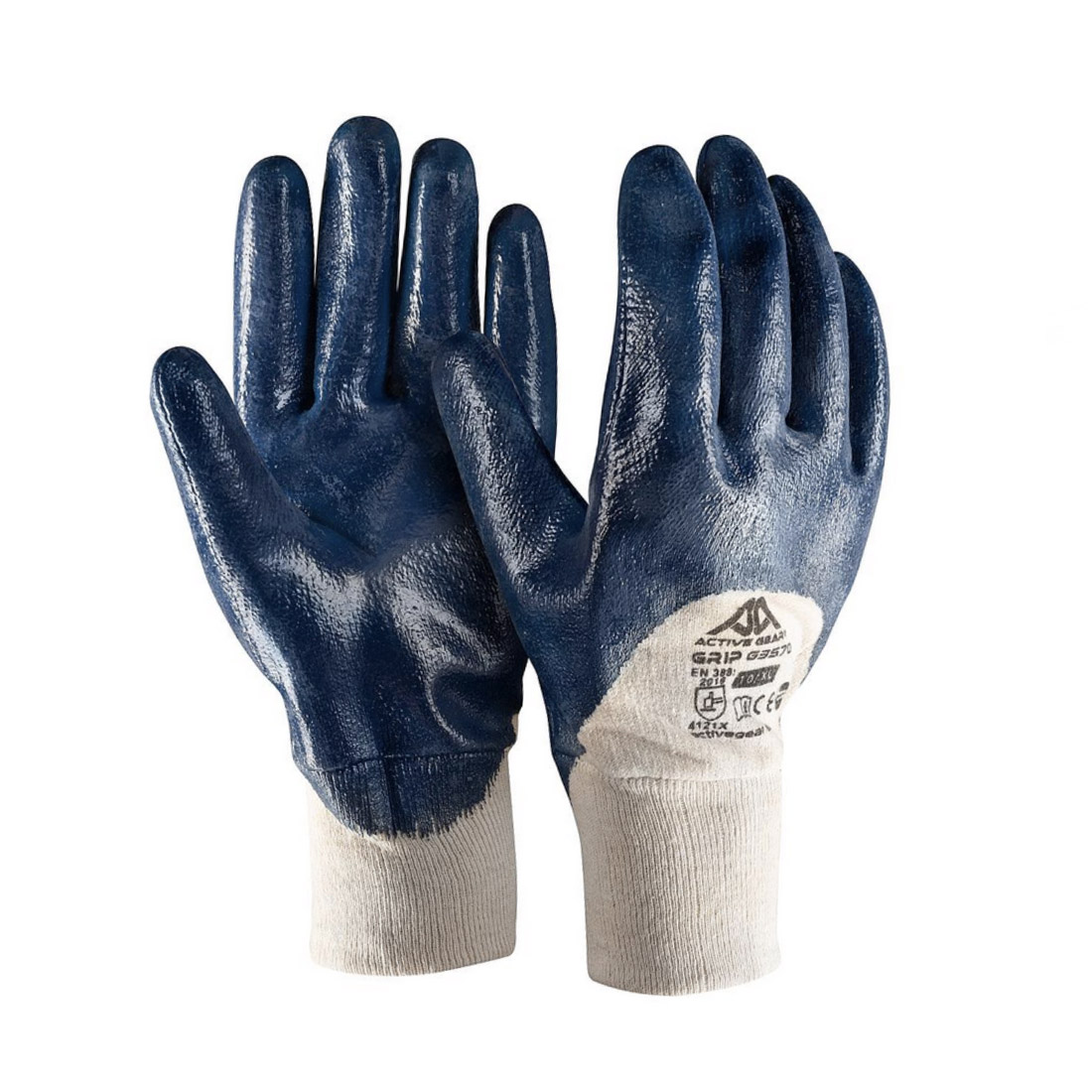 Guanti Active Grip G3570 in cotone jersey rivestito 3/4 in nitrile Blu 12 paia - immagine 2