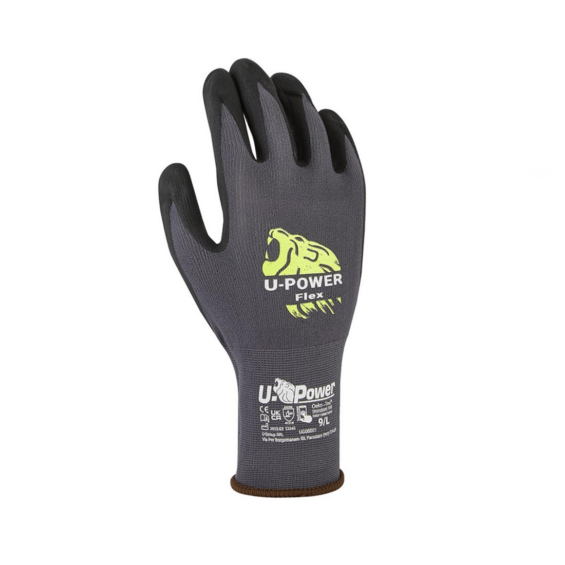 Guanti Upower Flex in nitrile/spandex grigio