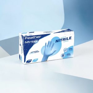 Guanti monouso in nitrile Nitrexx azzurri 100 pz. ultrasottili