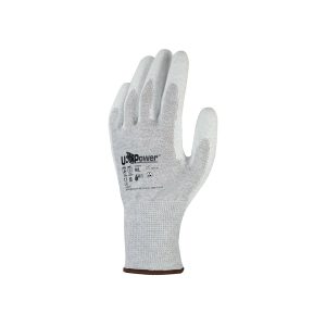 Guanti Upower Pika In Fibra di carbonio / Pu Grigio Bianco | 12 paia