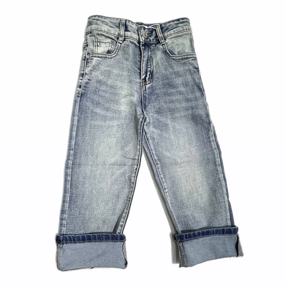 Jeans Wide Leg Bambina con Risvolto - immagine 3