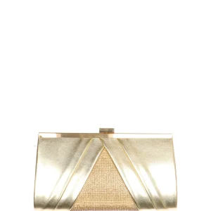 Pochette in pelle laminata e strass Cinzia Soft