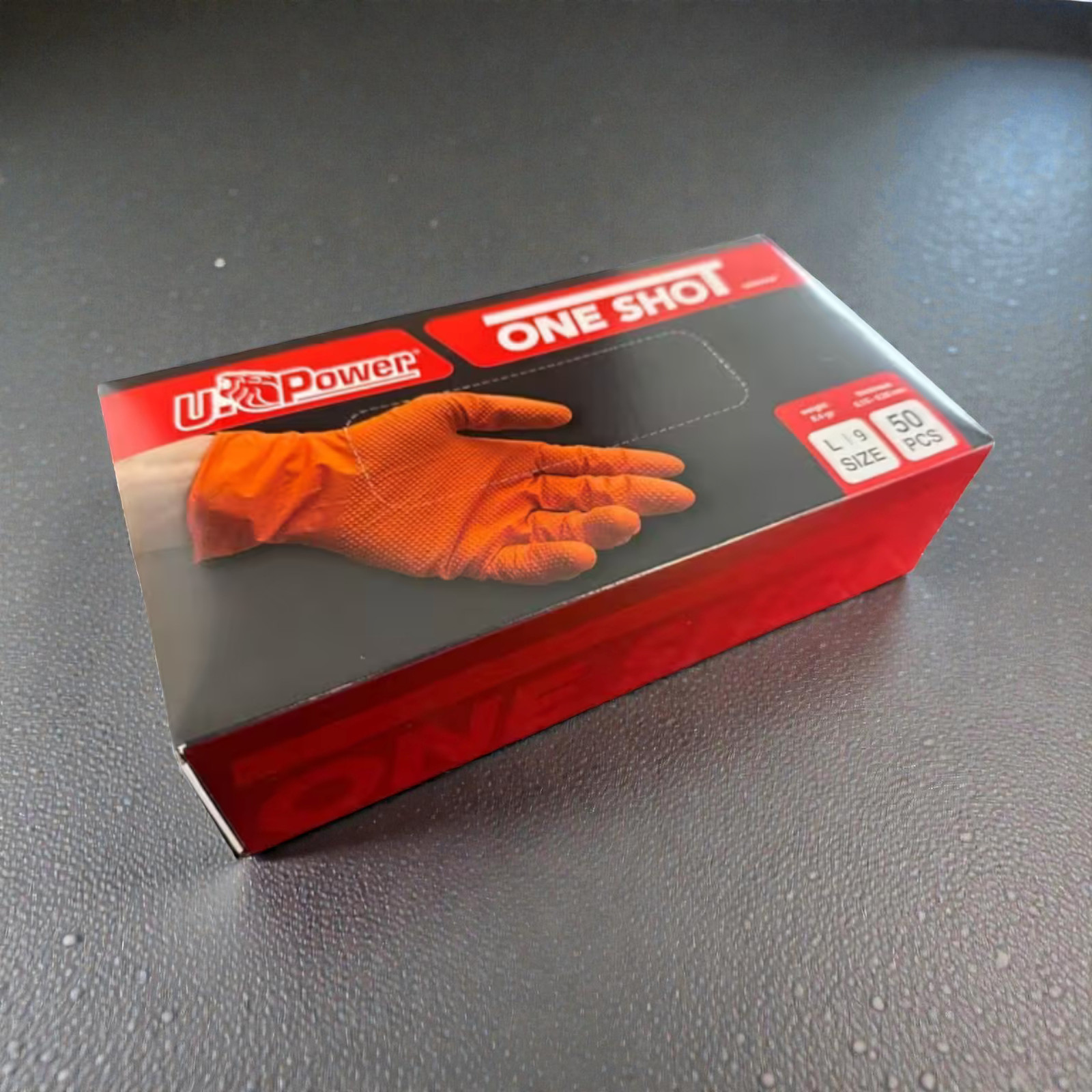 Guanti monouso in nitrile Upower One Shot 50 pz. con finitura 3d